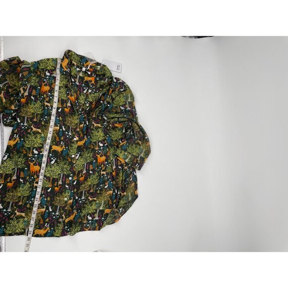 NWT Rose + Olive Womens Plus Size 3X Collared Tunic Forest Animal Print Fairy - Picture 8 of 8